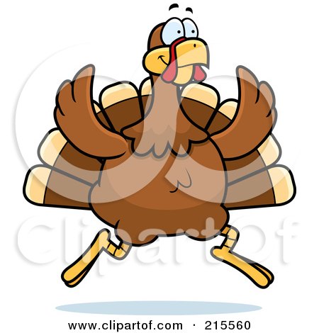 Royalty-Free (RF) Clipart Illustration of a Turkey Bird On The Run by Cory Thoman