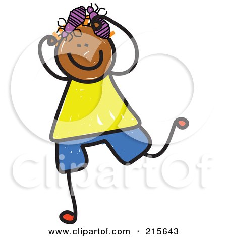 Royalty-Free (RF) Clipart Illustration of a Childs Sketch Of A Boy With Head Lice by Prawny
