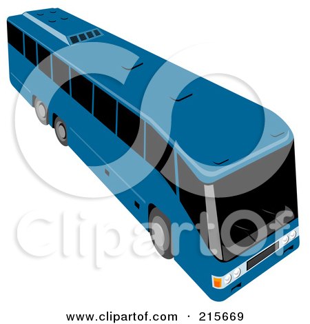 Royalty-Free (RF) Clipart Illustration of a Blue City Bus - 1 by patrimonio