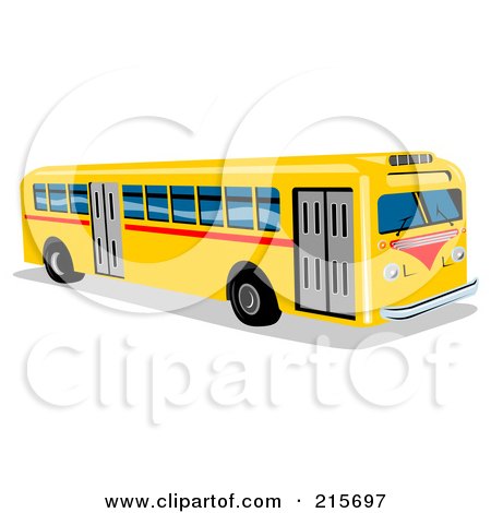 Royalty-Free (RF) Clipart Illustration of a Yellow City Bus - 1 by patrimonio
