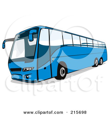 Royalty-Free (RF) Clipart Illustration of a Blue City Bus - 2 by patrimonio