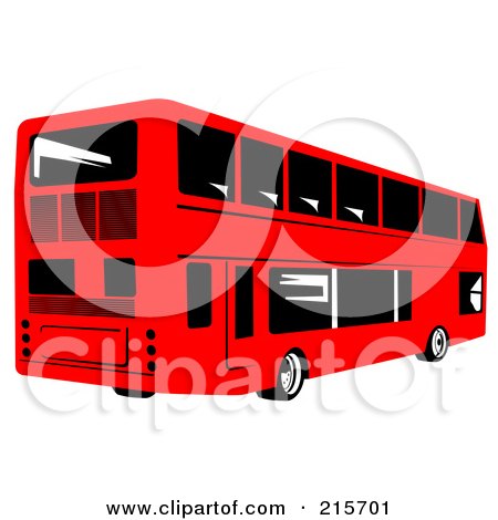Royalty-Free (RF) Clipart Illustration of a Retro Red Double Decker Bus - 1 by patrimonio