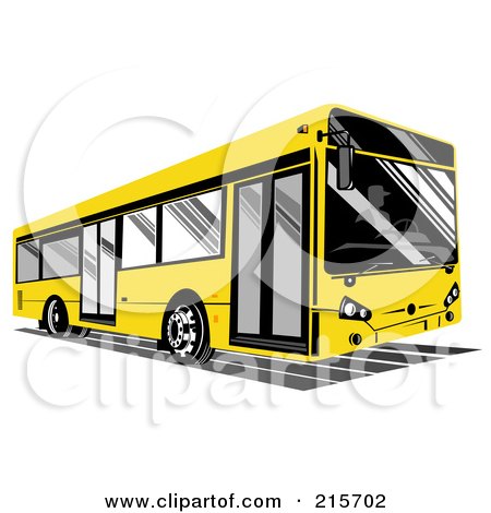 Royalty-Free (RF) Clipart Illustration of a Yellow City Bus - 2 by patrimonio