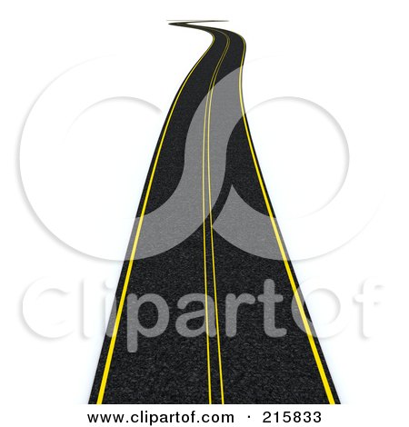 Royalty-Free (RF) Clipart Illustration of a 3d Road Leading Off Into The Distance by KJ Pargeter