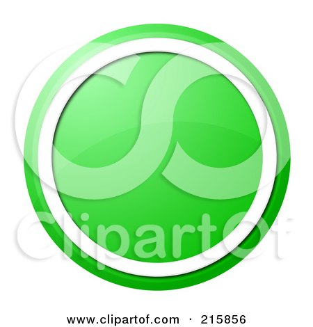 Royalty-Free (RF) Clipart Illustration of a Round Green And White Shiny Button Icon by oboy