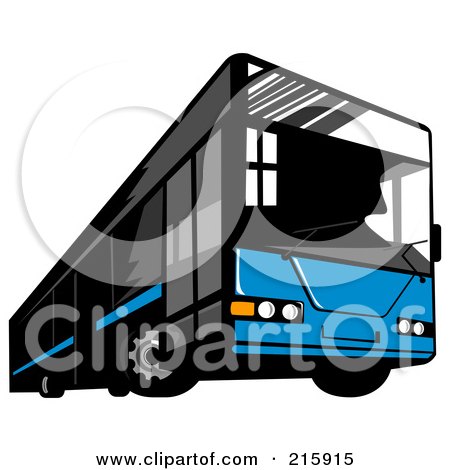 Royalty-Free (RF) Clipart Illustration of a Blue City Bus - 3 by patrimonio
