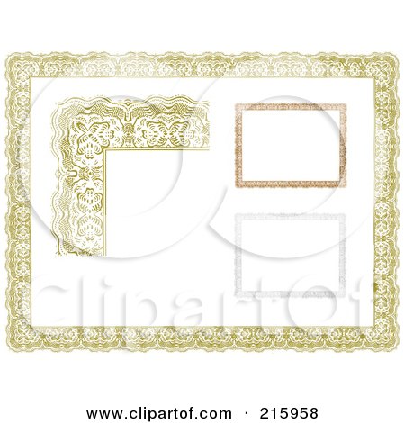 Royalty-Free (RF) Clipart Illustration of a Digital Collage Of Orange Certificate Borders And Frames by BestVector
