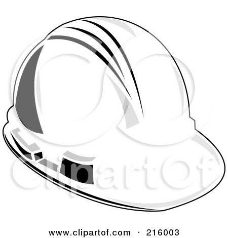 Royalty-Free (RF) Clipart Illustration of a White Linemans Helmet by patrimonio