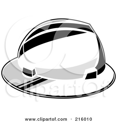 Royalty-Free (RF) Clipart Illustration of a White Lineman Helmet by patrimonio