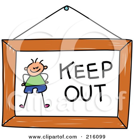 Royalty-Free (RF) Clipart Illustration of a Childs Sketch Of A Keep Out Sign by Prawny