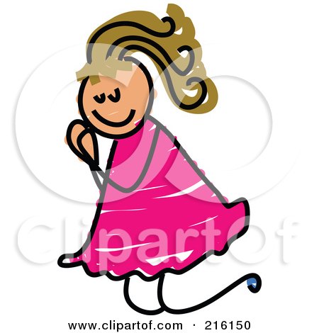 Royalty-Free (RF) Clipart Illustration of a Childs Sketch Of A Girl Praying by Prawny