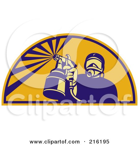 Royalty-Free (RF) Clipart Illustration of a Retro Spray Painter Logo - 1 by patrimonio
