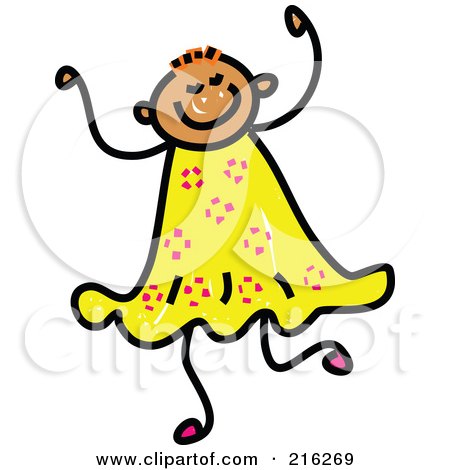 Royalty-Free (RF) Clipart Illustration of a Childs Sketch Of A Girl With Short Hair by Prawny