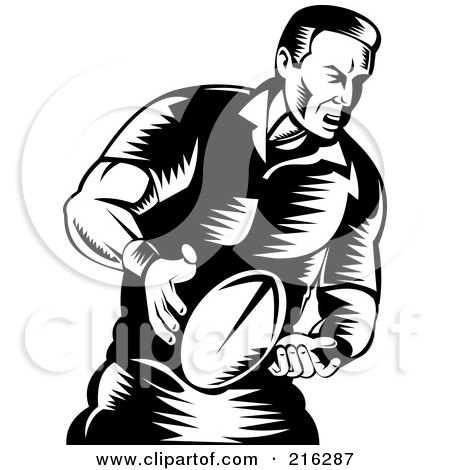Royalty-Free (RF) Clipart Illustration of a Rugby Football Player - 45 by patrimonio
