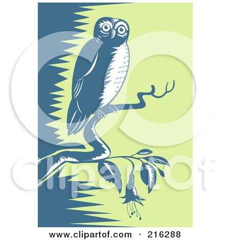 Royalty-Free (RF) Clipart Illustration of a Perched Owl - 1 by patrimonio