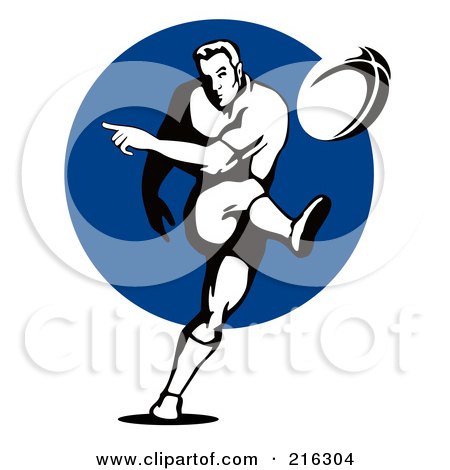 Royalty-Free (RF) Clipart Illustration of a Rugby Football Player - 38 by patrimonio