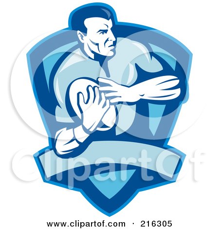 Royalty-Free (RF) Clipart Illustration of a Rugby Football Player - 64 by patrimonio