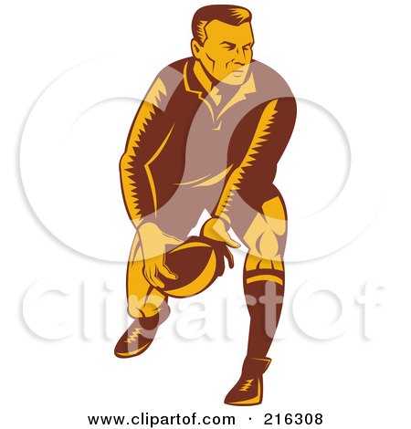 Royalty-Free (RF) Clipart Illustration of a Rugby Football Player - 43 by patrimonio