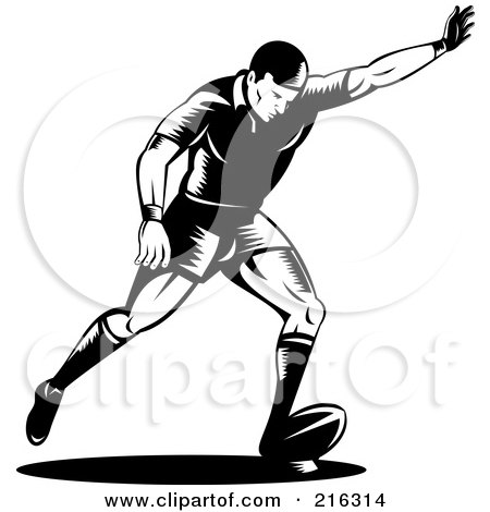 Royalty-Free (RF) Clipart Illustration of a Rugby Football Player - 58 by patrimonio