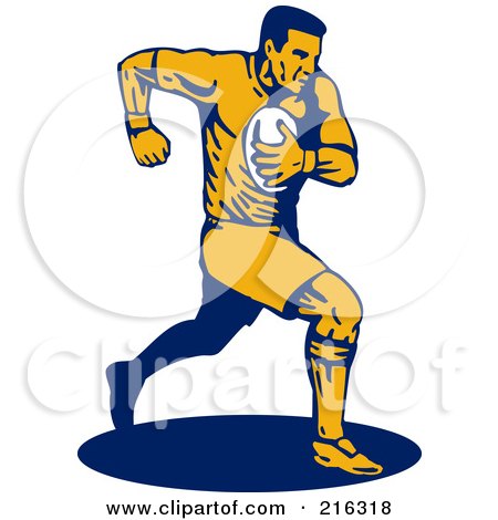 Royalty-Free (RF) Clipart Illustration of a Rugby Football Player - 31 by patrimonio