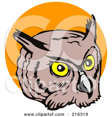 Royalty-Free (RF) Clipart Illustration of an Owl Face - 1 by patrimonio