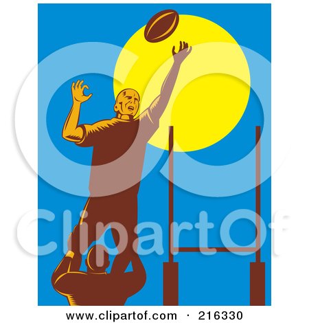Royalty-Free (RF) Clipart Illustration of a Rugby Football Player - 39 by patrimonio