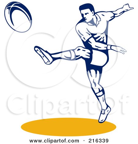 Royalty-Free (RF) Clipart Illustration of a Rugby Football Player - 19 by patrimonio