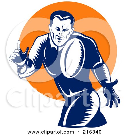 Royalty-Free (RF) Clipart Illustration of a Rugby Football Player - 44 by patrimonio