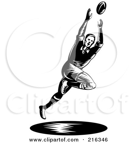 Royalty-Free (RF) Clipart Illustration of a Rugby Football Player - 8 by patrimonio
