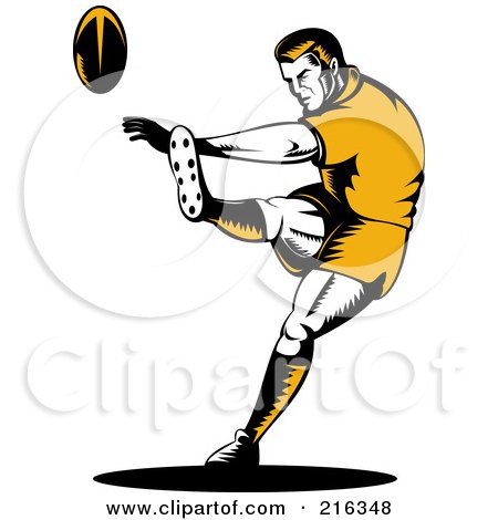 Royalty-Free (RF) Clipart Illustration of a Rugby Football Player - 5 by patrimonio