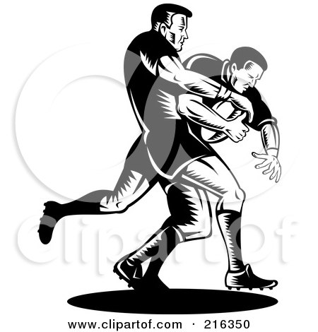 Royalty-Free (RF) Clipart Illustration of Rugby Football Players In Action - 6 by patrimonio