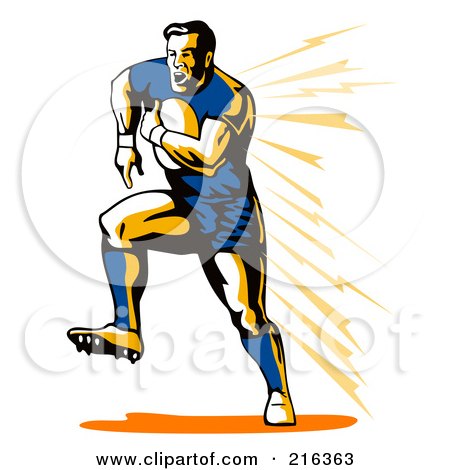 Royalty-Free (RF) Clipart Illustration of a Rugby Football Player - 16 by patrimonio