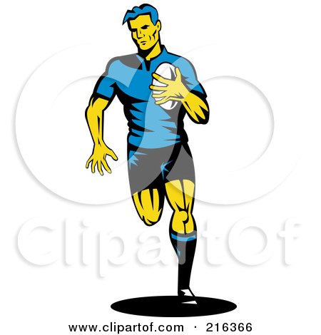 Royalty-Free (RF) Clipart Illustration of a Rugby Football Player - 41 by patrimonio