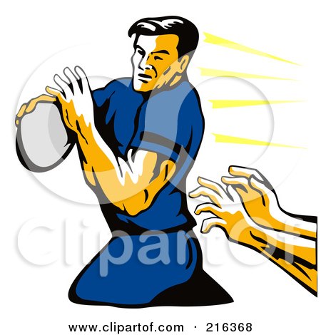 Royalty-Free (RF) Clipart Illustration of a Rugby Football Player - 36 by patrimonio