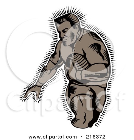 Royalty-Free (RF) Clipart Illustration of a Rugby Football Player - 71 by patrimonio