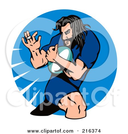Royalty-Free (RF) Clipart Illustration of a Rugby Football Player - 1 by patrimonio