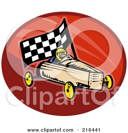 Royalty-Free (RF) Clipart Illustration of a Retro Soap Box Racer - 2 by patrimonio