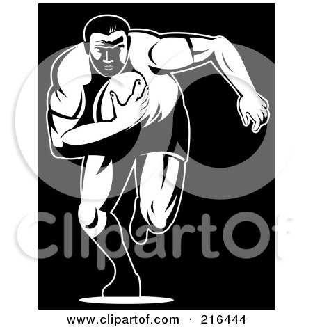 Royalty-Free (RF) Clipart Illustration of a Rugby Football Player - 76 by patrimonio