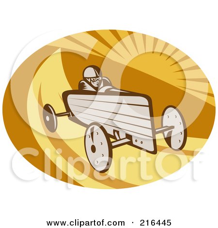 Royalty-Free (RF) Clipart Illustration of a Retro Soap Box Racer - 4 by patrimonio