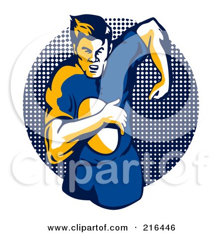 Royalty-Free (RF) Clipart Illustration of a Rugby Football Player - 33 by patrimonio