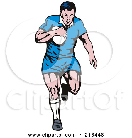 Royalty-Free (RF) Clipart Illustration of a Rugby Football Player - 32 by patrimonio