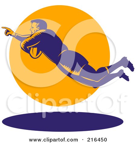 Royalty-Free (RF) Clipart Illustration of a Rugby Football Player - 74 by patrimonio