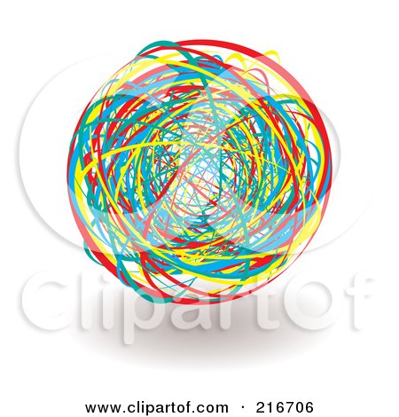 Royalty-Free (RF) Clipart Illustration of an Elastic Band Ball by michaeltravers