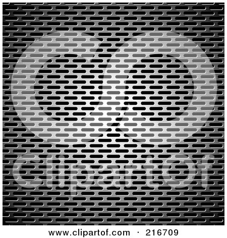 Royalty-Free (RF) Clipart Illustration of a Background Of Slotted Metal On Black by michaeltravers