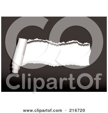 Royalty-Free (RF) Clipart Illustration Of A Rip Of White Paper On Black by michaeltravers