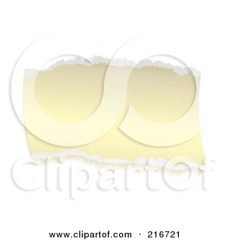 Royalty-Free (RF) Clipart Illustration Of A Torn Piece Of Aged Paper On White by michaeltravers