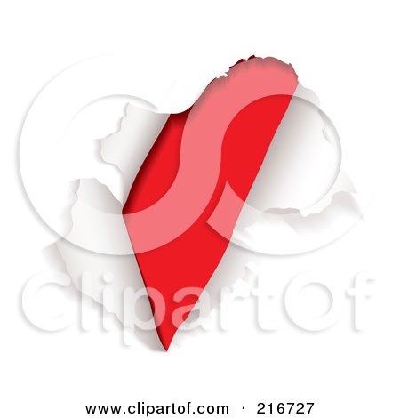 Royalty-Free (RF) Clipart Illustration Of A Rip Of White Paper On Red by michaeltravers