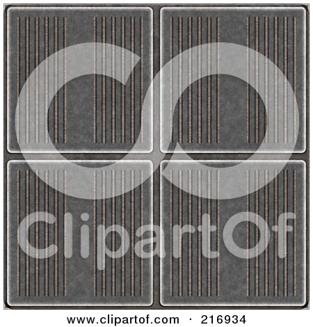 Royalty-Free (RF) Clipart Illustration of a Seamless Background Of Metal Plate Tiles by Arena Creative