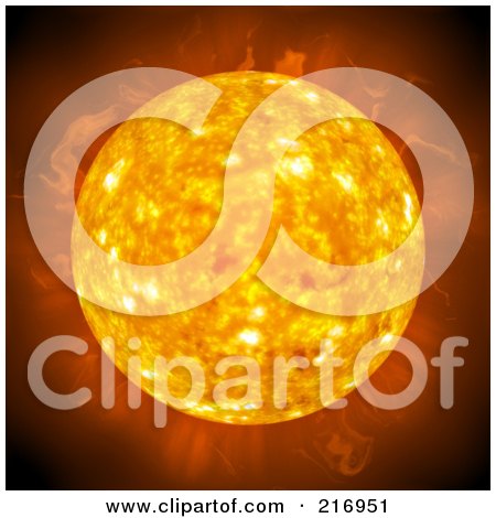 Royalty-Free (RF) Clipart Illustration of a Fiery Sun With Heat by Arena Creative