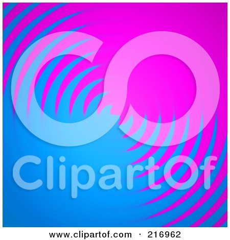 Royalty-Free (RF) Clipart Illustration of a Half Blue, Half Pink Spiral Background by Arena Creative